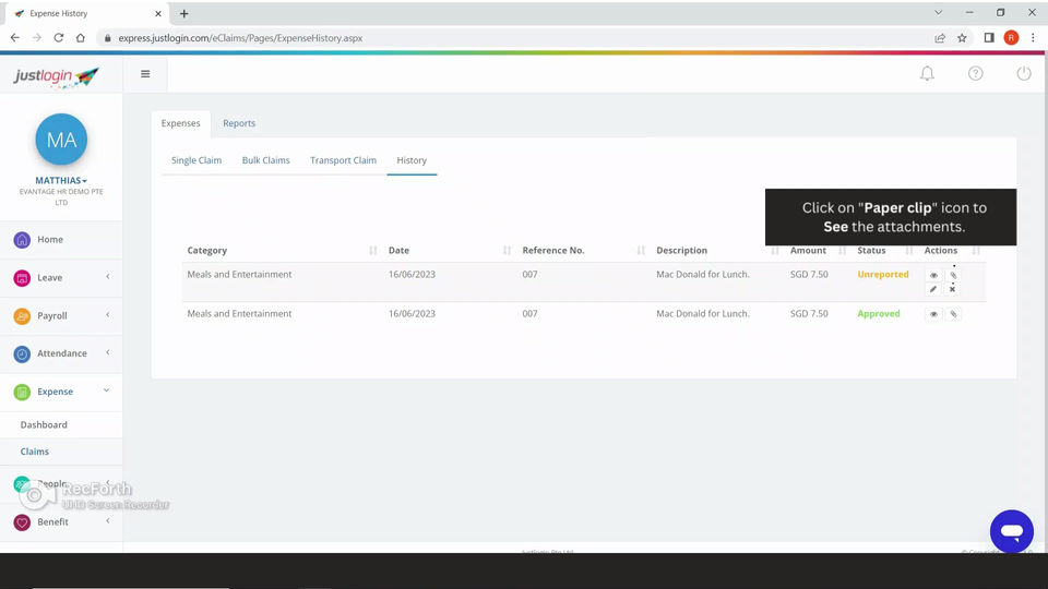 Submit Claims (JustLogin)